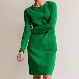 Boden Ellen Ottoman Knee Length Green Shift Dress Front Pockets. 4.